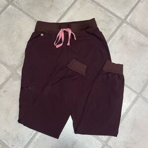 Size Small- Dark Fig Zamora High Waisted FREEx - Jogger Scrub Pants 2.0